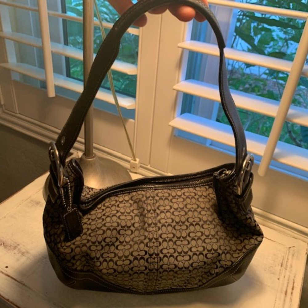 Signature Black Coach Shoulder Bag